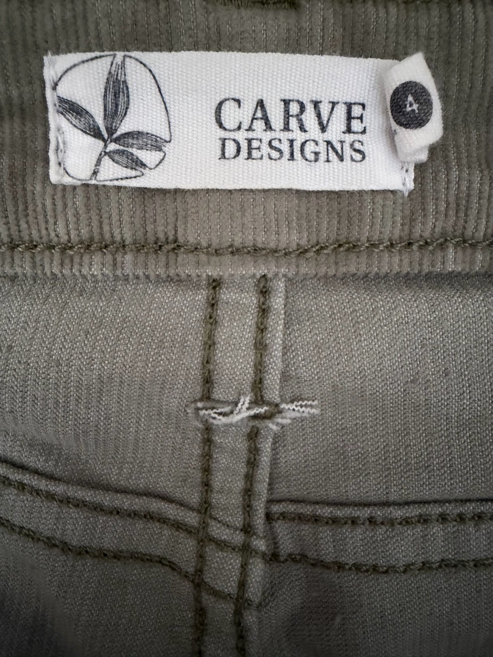 Carve Designs Olive Green Flat Front Women's Shorts - Picture 3 of 3